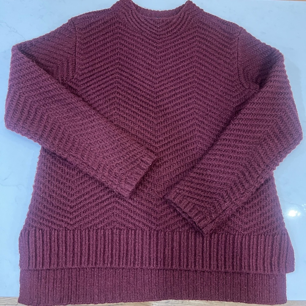 Talbots mock neck sweater - purple size s; like new
